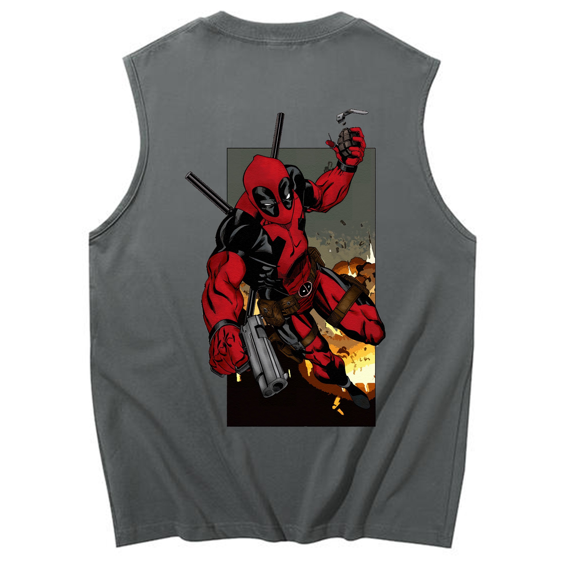 （画像用） Deadpool デッドプール コットン100％タンクトップ（背面プリント）